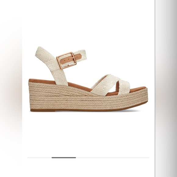 Womens Audrey Natural Metallic Wedge Sandal - Picture 2 of 10